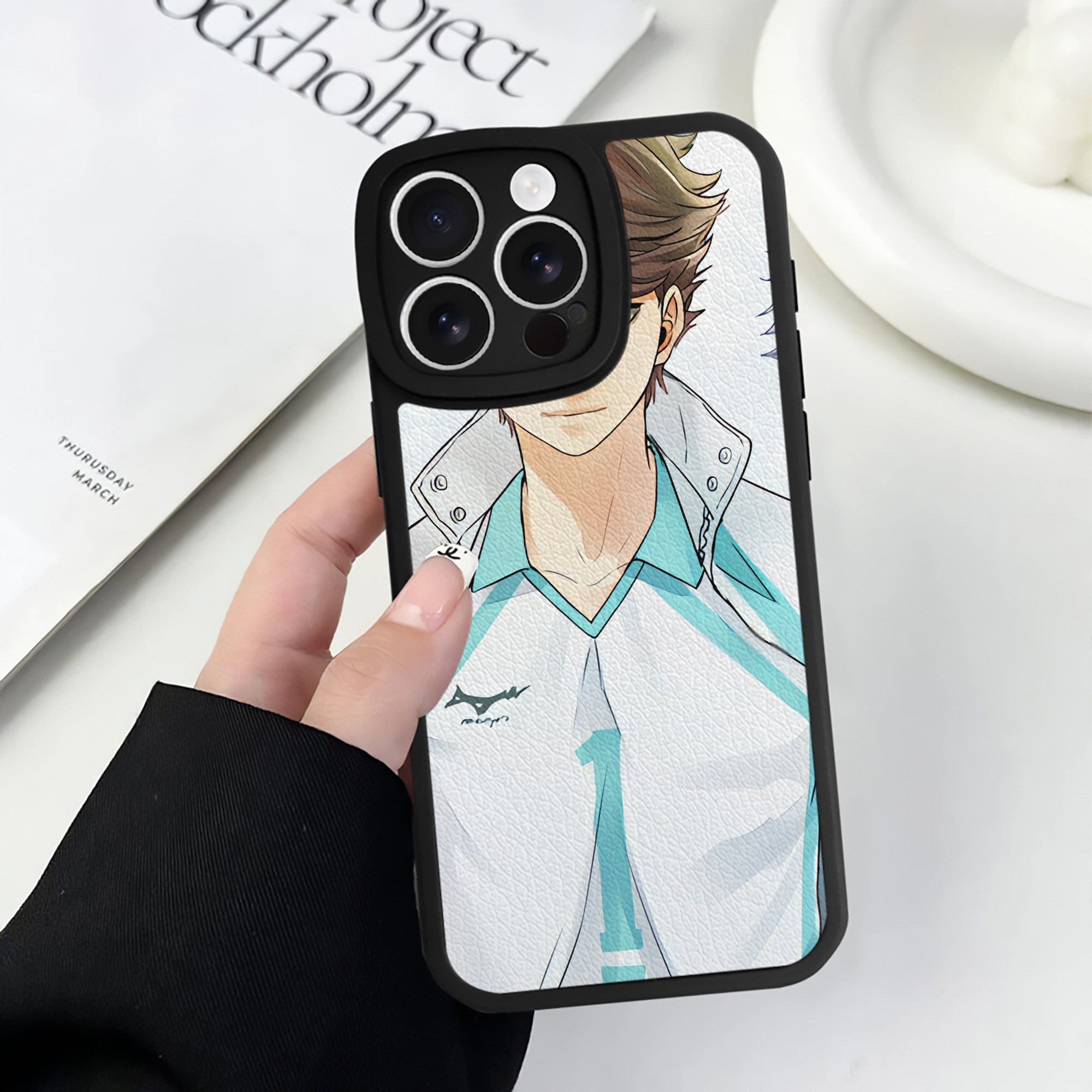 （画像用） ハイキュー!! Haikyu!! 【iPhone 16シリーズ対応】シリコンスマホケース（レザー調） 材質：シリコン